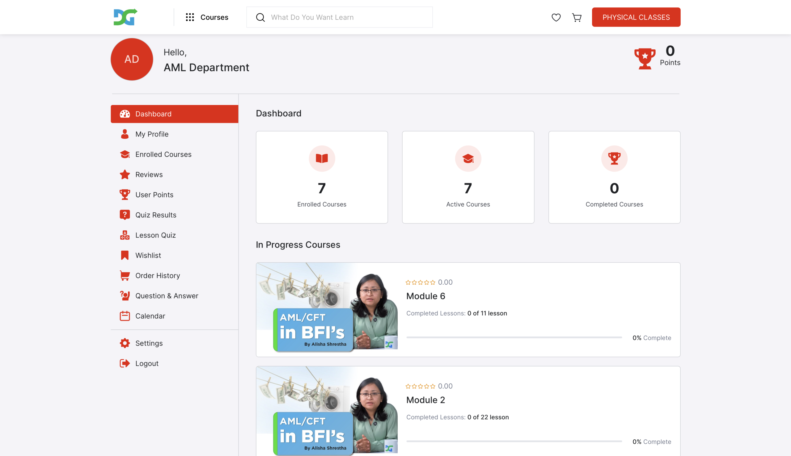 Learner Dashboard Preview